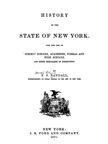 Cover for History of the state of New York