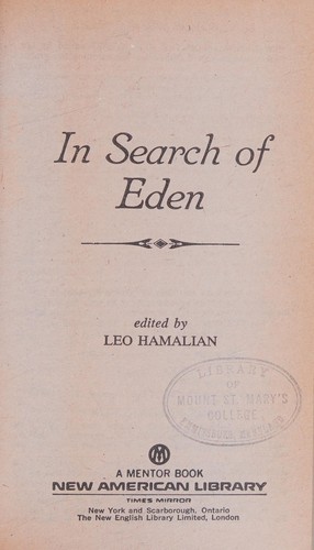 Cover for In search of Eden