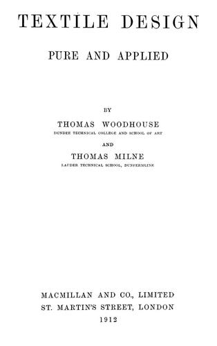 Cover for Textile design pure and applied