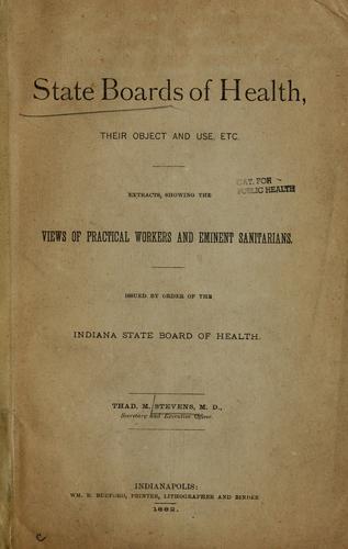 Cover for State boards of health, their object and use, etc.