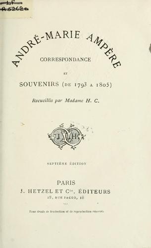Cover for Correspondance et souvenirs de 1793 a 1805.