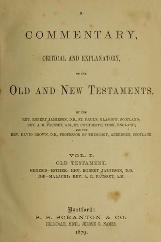 Cover for A commentary, critical and explanatory, on the Old and New Testaments