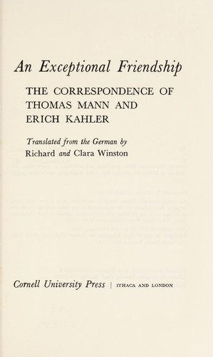 Cover for An exceptional friendship