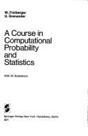 Cover for A course in computational probability and statistics
