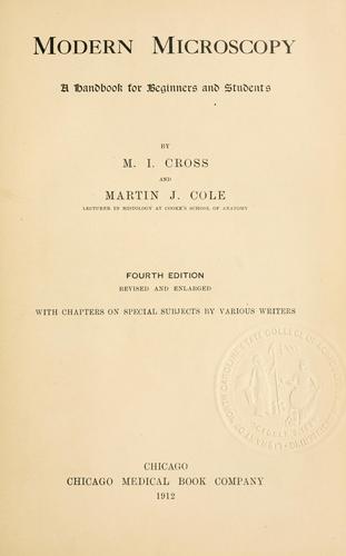 Cover for Modern microscopy