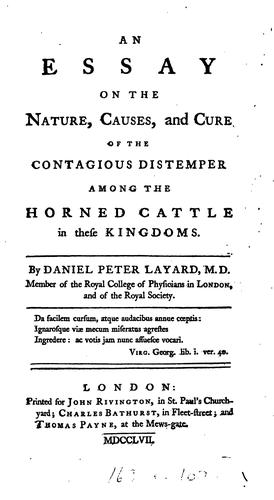 Cover for An Essay on the Nature, Causes, and Cure of the Contagious Distemper Among the Horned Cattle in ...