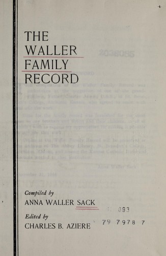 Cover for The Waller family record