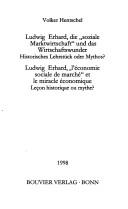 Cover for Ludwig Erhard, die "soziale Marktwirtschaft" und das Wirtschaftswunder
