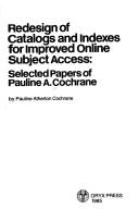Cover for Redesign of catalogs and indexes for improved online subject access