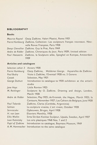 Cover for Zadkine