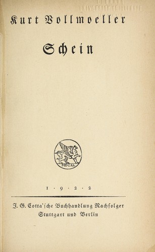 Cover for Schein