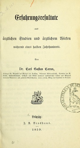 Cover for Erfahrungsresultate aus ärztlichen Studien und ärztlichem Wirken während einse halben Jahrhunderts