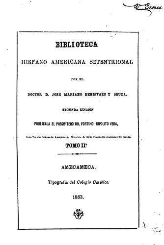 Cover for Biblioteca hispano americana setentrional.