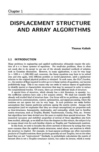 Cover for Fast reliable algorithms for matrices with structure