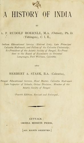 Cover for A history of India