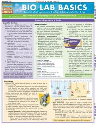 Cover for Bio Lab Basics
            
                Quickstudy Academic