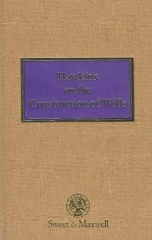 Cover for Hawkins on the Construction of Wills