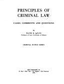 Cover for Principles of criminal law
