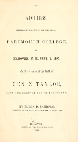 Cover for An address