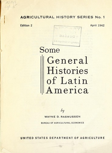 Cover for Some general histories of Latin America