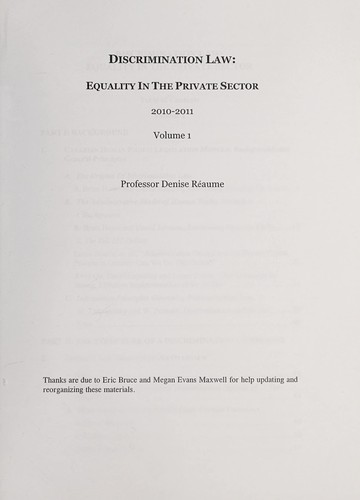Cover for Discrimination law
