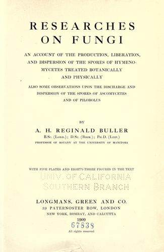 Cover for Researches on Fungi ...