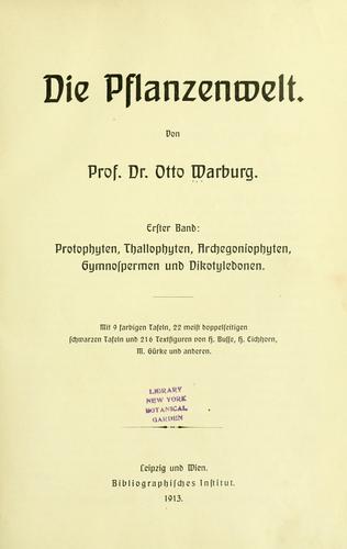 Cover for Die Pflanzenwelt