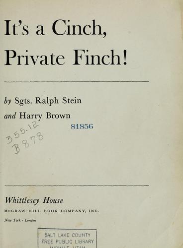 Cover for It's a cinch, Private Finch!