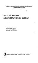 Cover for Politics and the administration of justice
