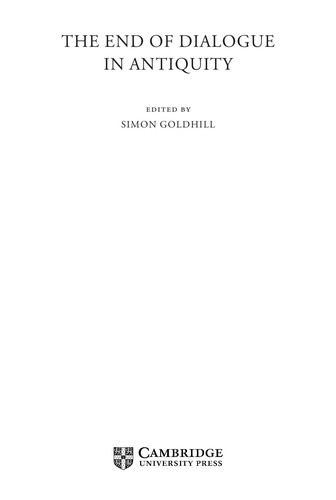 Cover for The end of dialogue in antiquity