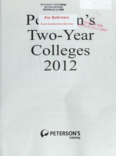 Cover for Peterson's two-year colleges 2012