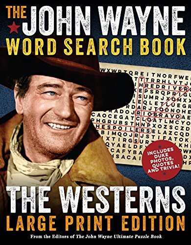 Cover for The John Wayne Word Search Book – The Westerns Large Print Edition