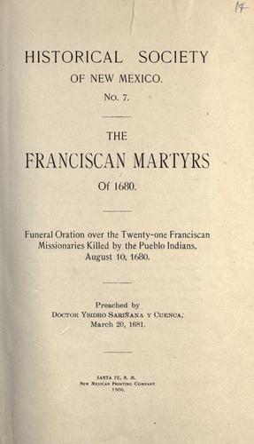 Cover for The Franciscan martyrs of 1680.