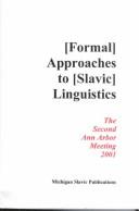 Cover for Annual Workshop on Formal Approaches to Slavic Linguistics