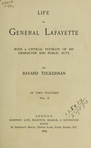 Cover for Life of General Lafayette
