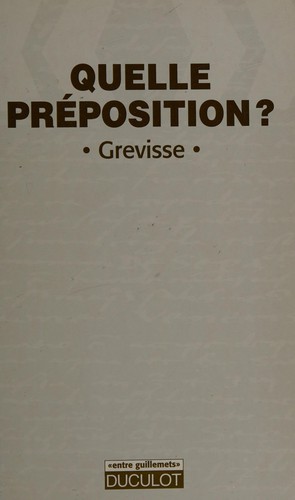 Cover for Quelle préposition?