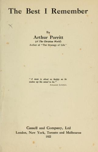 Cover for The best I remember