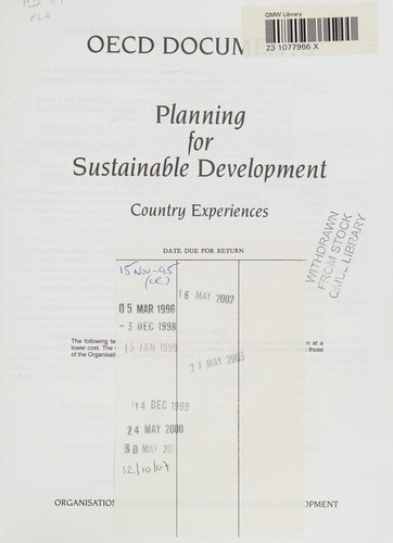 Cover for Planning for Sustainable Development Country Experiences