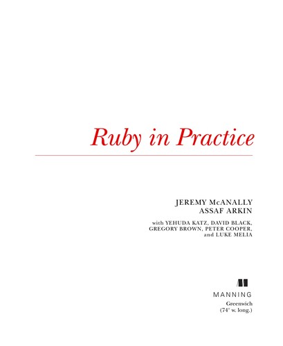 Cover for Ruby in practice