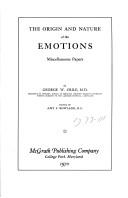 Cover for The origin and nature of the emotions