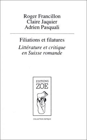 Cover for Filiations et filatures