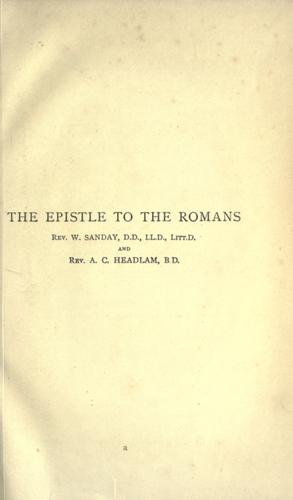 Cover for A critical and exegetical commentary on the Epistle to the Romans