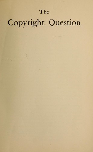 Cover for The copyright question