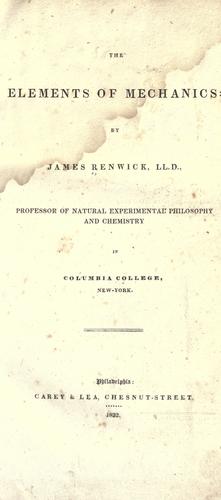 Cover for The elements of mechanics.