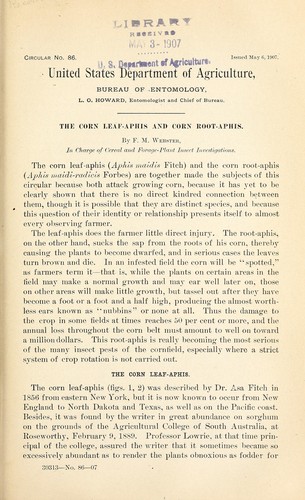 Cover for The corn leaf-aphis and corn root-aphis