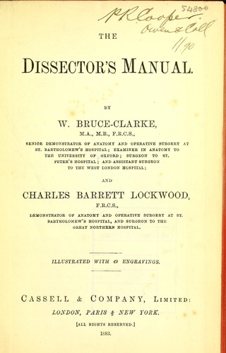 Cover for The dissector's manual