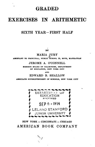 Cover for Graded Exercises in Arithmetic