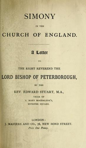 Cover for Simony in the Church of England