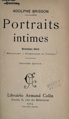 Cover for Portraits intimes.