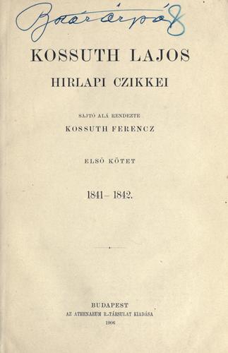 Cover for Kossuth Lajos iratai.